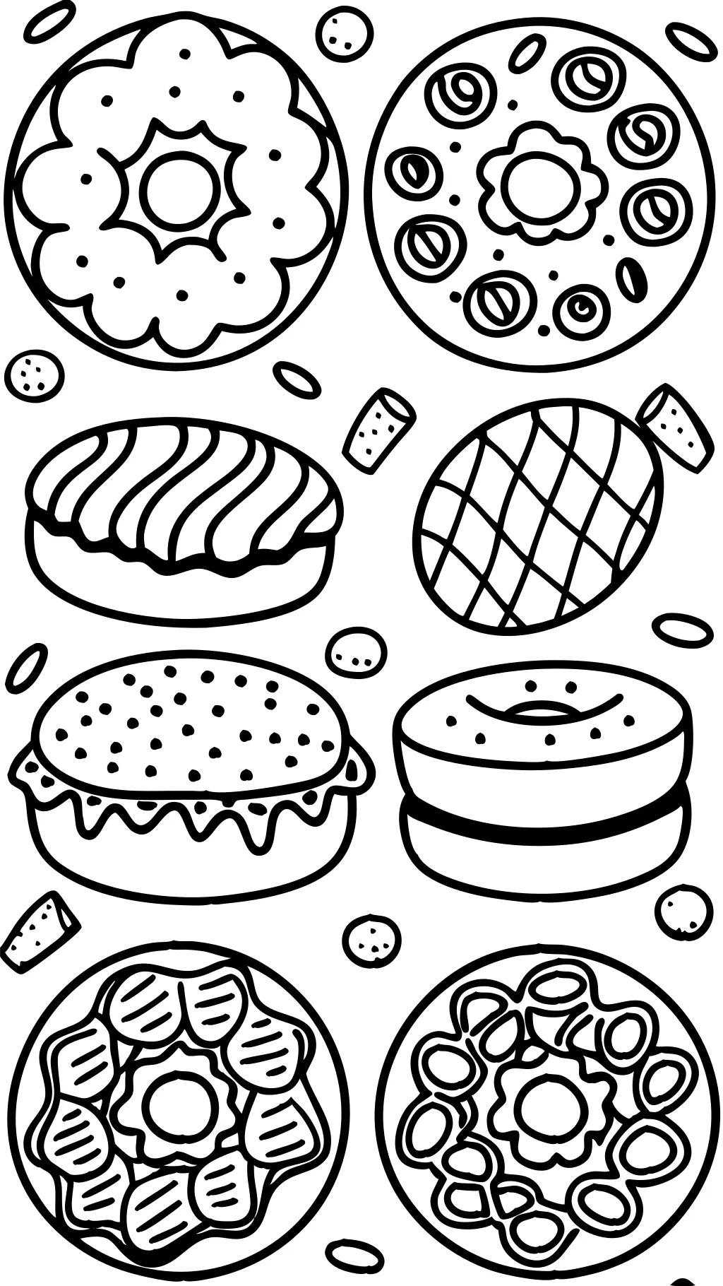 coloring page donut